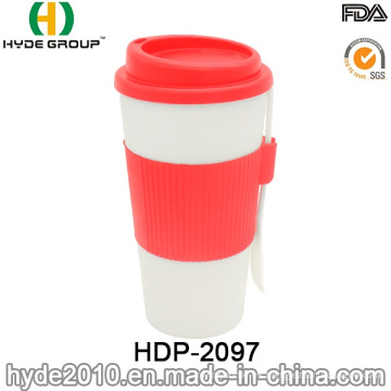 Taza de café plástica aislada libre de 16oz BPA (HDP-2097)